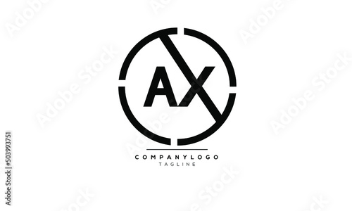 Alphabet letters Initials Monogram logo AX, AX INITIAL, AX letter