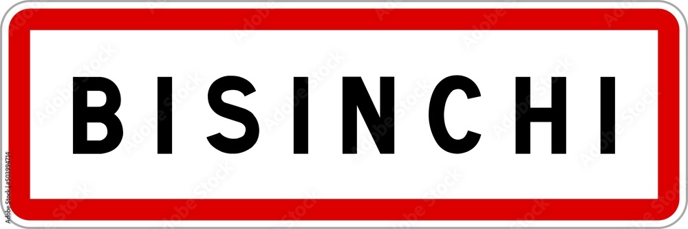 Panneau entrée ville agglomération Bisinchi / Town entrance sign Bisinchi