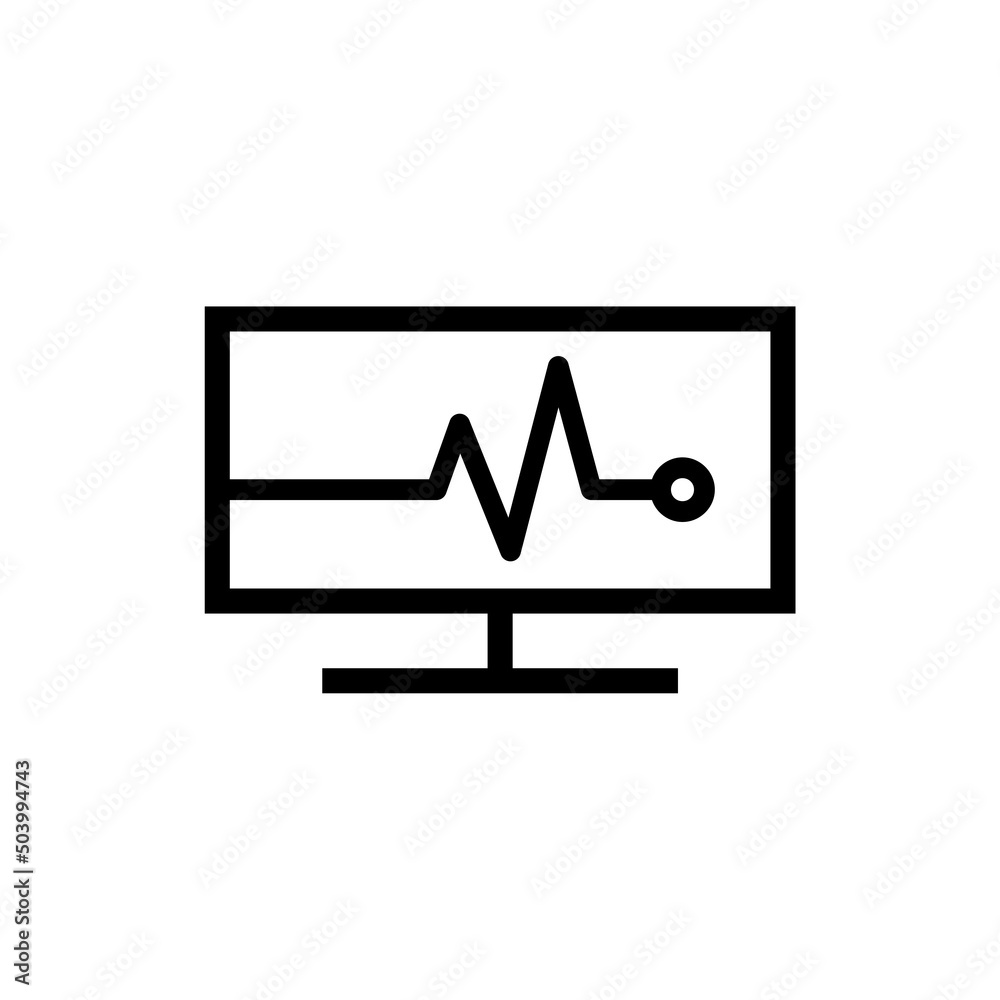 Monitor with cardiogram icon isolated on white background. ECG monitor with heart beat sign Monitor with cardiogram icon isolated on white background. ECG monitor with heart beat sign