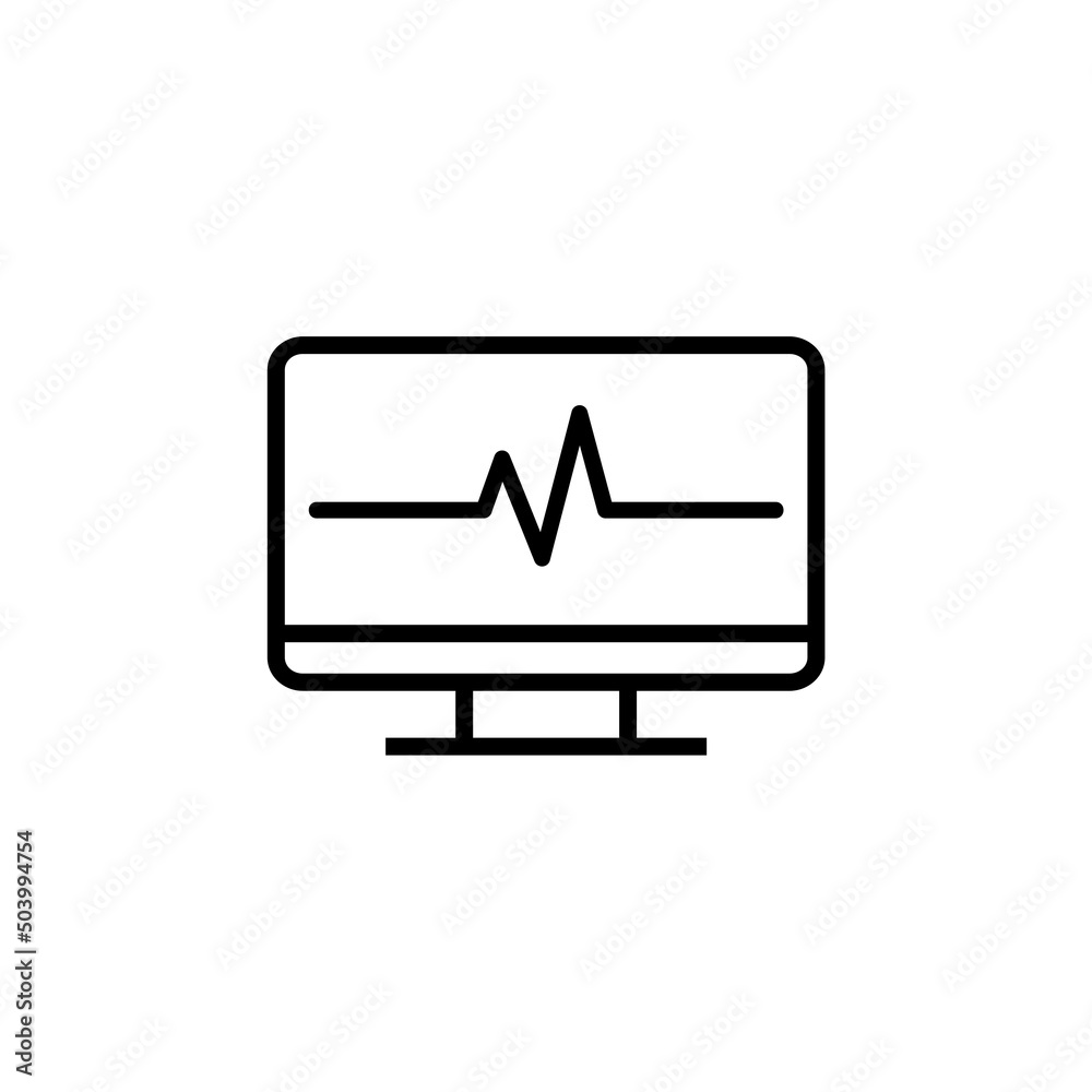 Monitor with cardiogram icon isolated on white background. ECG monitor with heart beat sign Monitor with cardiogram icon isolated on white background. ECG monitor with heart beat sign