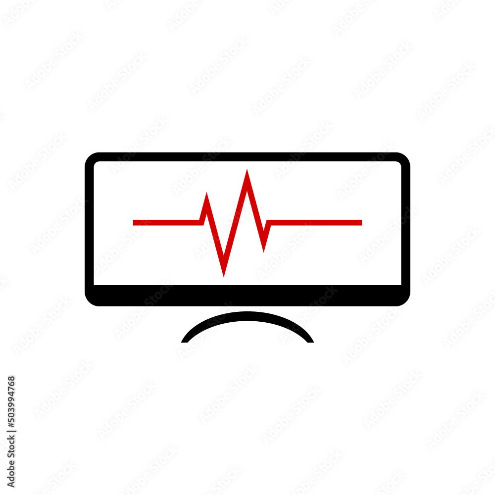 Monitor with cardiogram icon isolated on white background. ECG monitor with heart beat sign Monitor with cardiogram icon isolated on white background. ECG monitor with heart beat sign