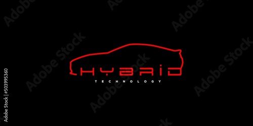 Modern hybrid-tech future car technology logo design