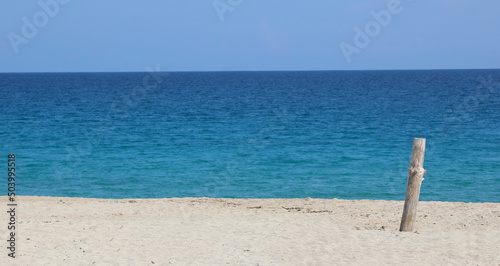 fantastic landscape with beach and blue ocean in summer