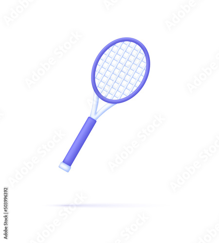 3D Tennis rackets isolated on white background. Sport concept. Can be used for many purposes.
