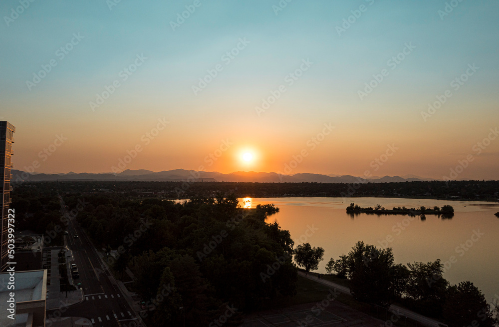 Aerial View of Sloan Lake, Denver, Colorado