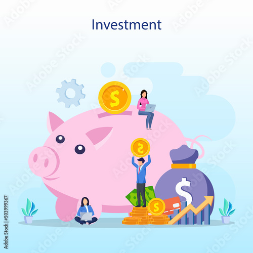 Business investment concept. Financial growth rising up to success.