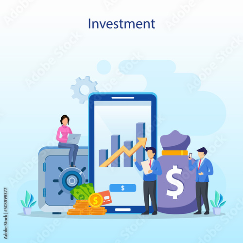 Business investment concept. Financial growth rising up to success.