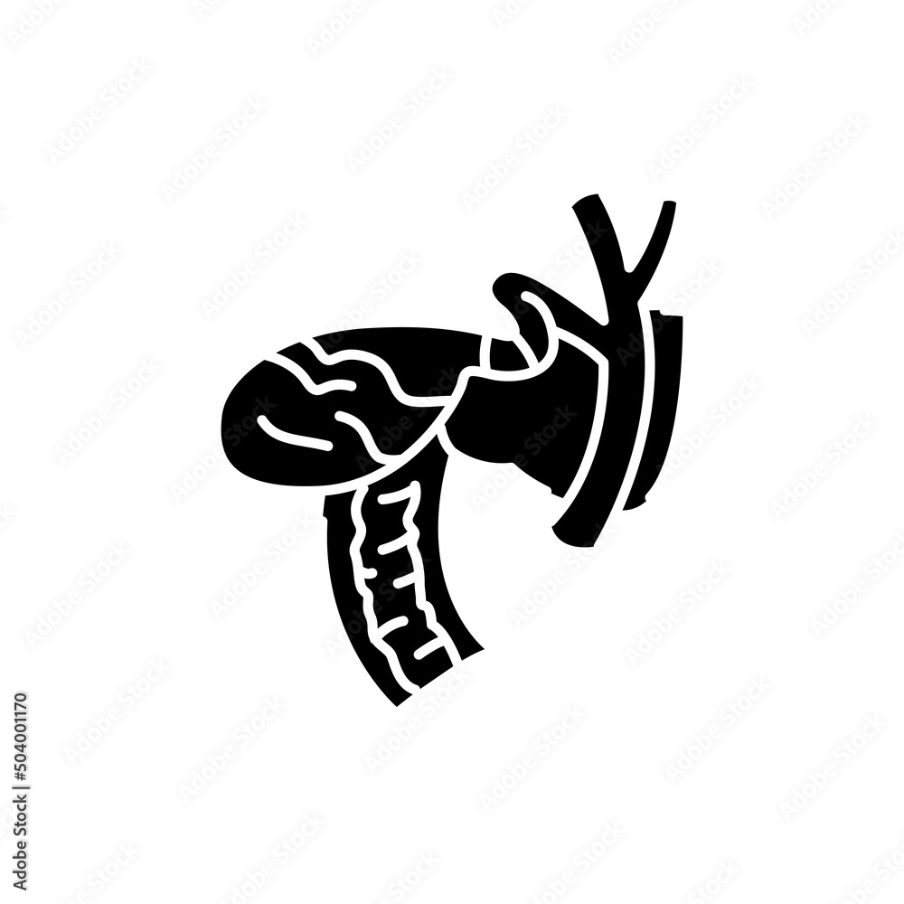 Obraz premium Bile in bladder color line icon. Human diseases.