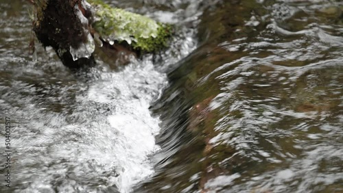 Close up of rapids in small creek