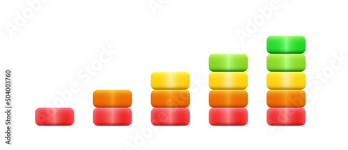 Vertical loading bars. Vector clipart isolated on white background.