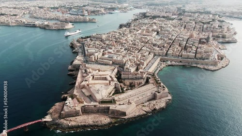 urban cityscape of the traditional castle of Valletta, Malta photo