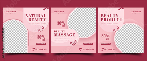 Spa and beauty massage social media post template