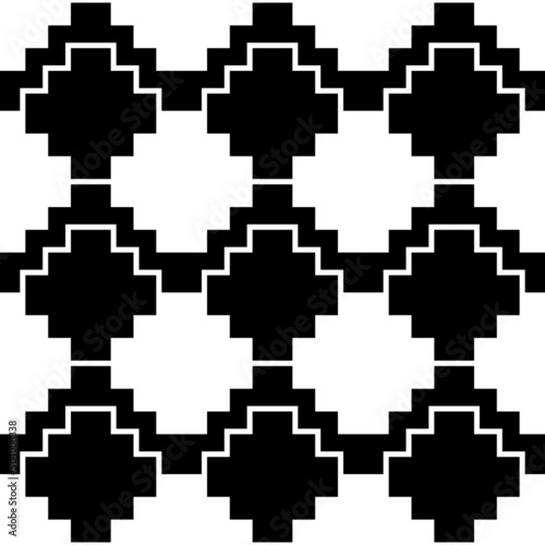 Inca crosses seamless pattern. Ethnic ornament. Folk background. Geometric wallpaper. Grid image. Tribal motif. Ancient mosaic. Digital paper, web design, textile print, abstract. Vector art work