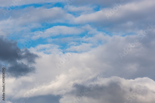 The sky is covered with clouds and clouds before the rain.