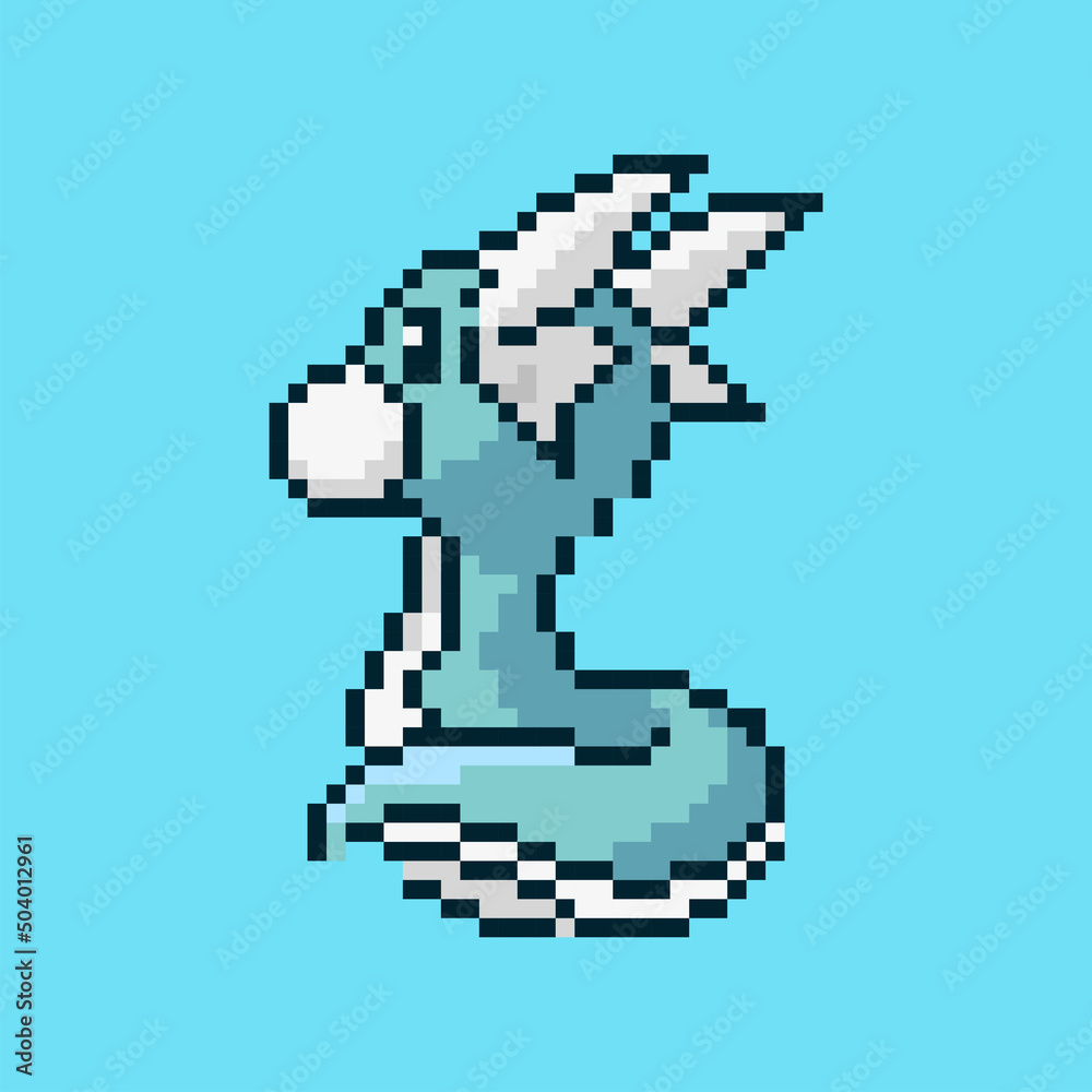 Obraz premium vector cute sea animal character pixel art