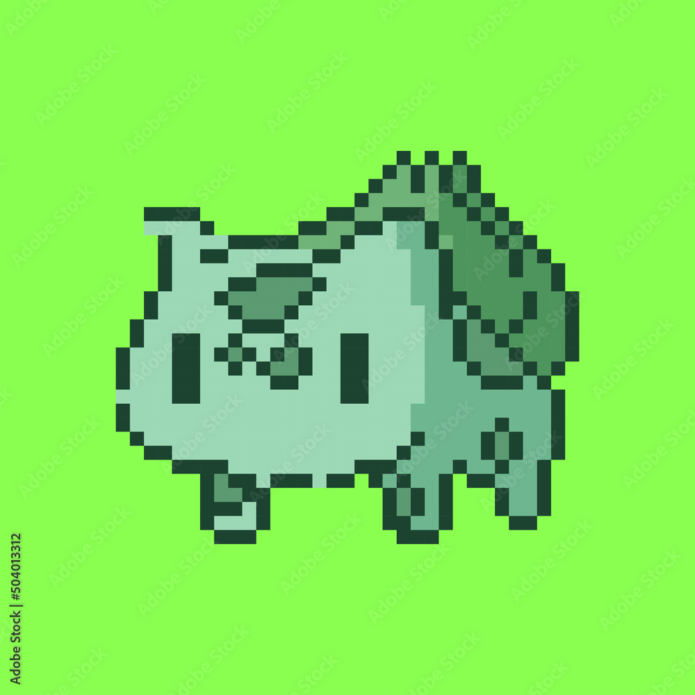 vector cute green animal pixel art vector cute green animal pixel art