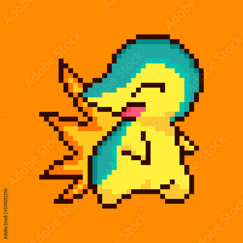 pixel art fire animal vector