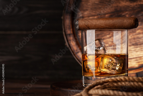 Glass with whiskey