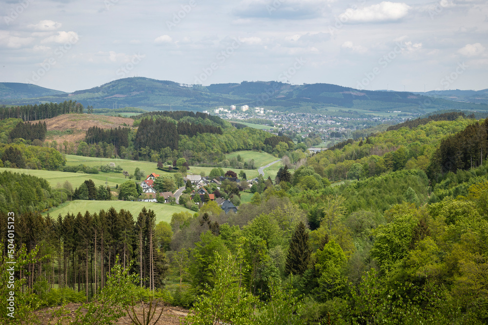 Obraz premium Blick auf Kreuztal im Siegerland