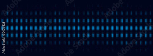 Digital background with noise effect. Corrupted code. Matrix failure. falling particles. Blue dots. Big data visualization. Vector illustration of a binary code.