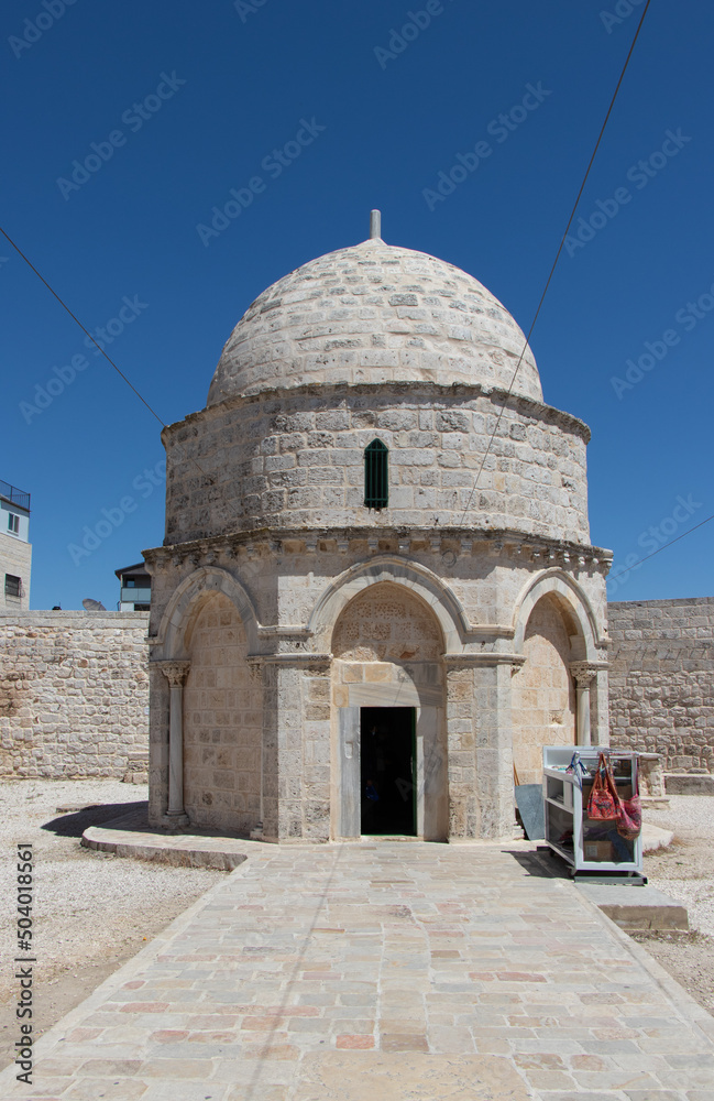 Chapel of Ascension in Jerusalem, Israel. Memory of Jesus