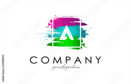 A Abstract Brush Letter Logo Design in Vibrant Modern Colors Vector illustration.