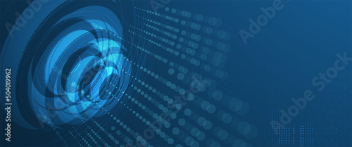 Quantum processing. Deep learning artificial intelligence. Future new technology  for business or science presentation