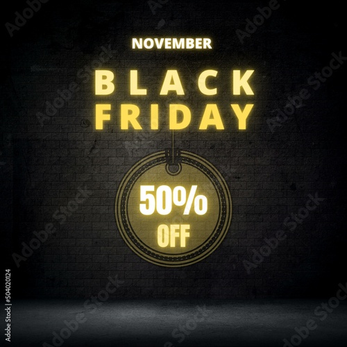 50% off Black Friday black yellow november discount day photo