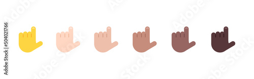 All Skin Tones Backhand Index Pointing Up Gesture Emoticon Set. Backhand Index Pointing Up Emoji Set