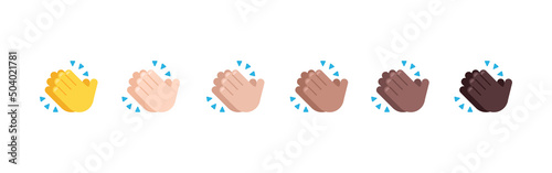 All Skin Tones Clapping Hands Gesture Emoticon Set. Clapping Hands Emoji Set