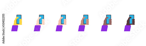 All Skin Tones Selfie Gesture Emoticon Set. Selfie Emoji Set
