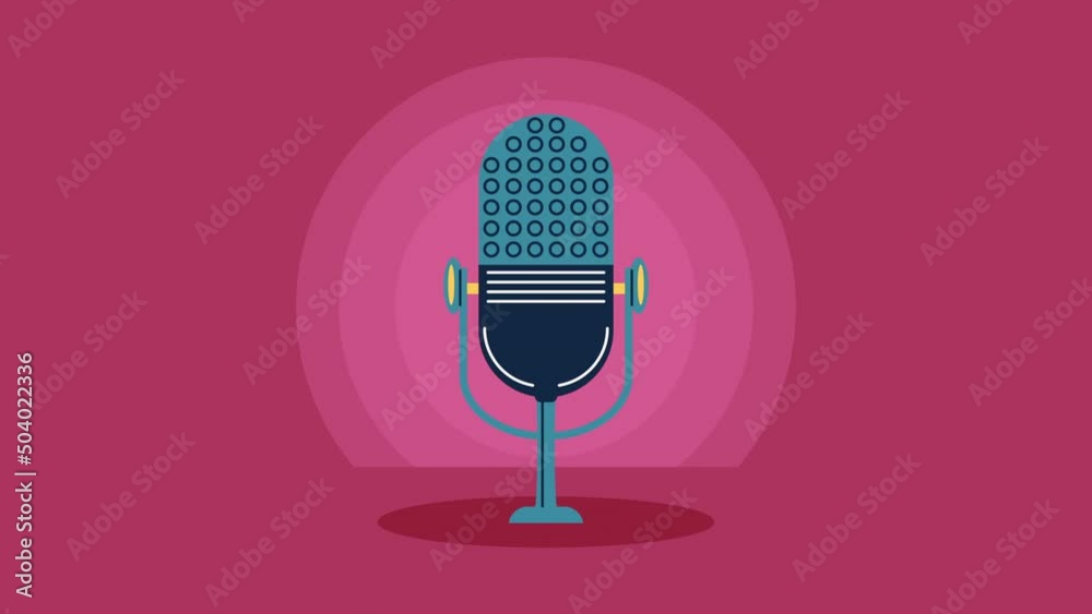 microphone retro audio animation