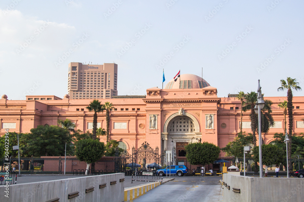 CAIRO, EGYPT - DECEMBER 29, 2021: Beautiful view of the Cairo Museum in Cairo, Egypt