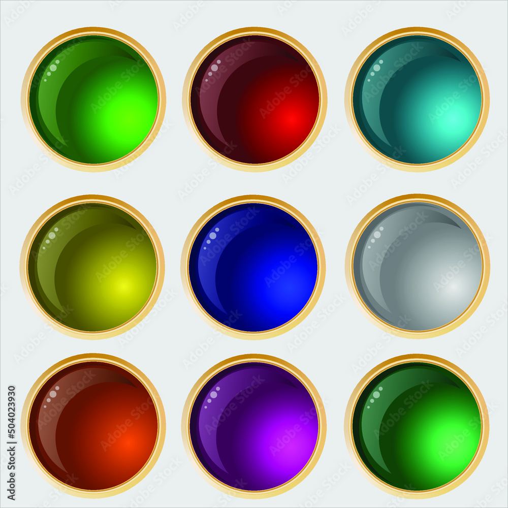 Modern image of buttons, red, green, yellow, blue. Used for web design, backgrounds, illustrations, posters, banners.