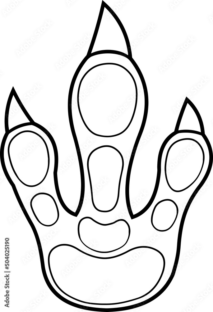 Outlined Bottom Tyrannosaurus Rex Dinosaur Paw With Claws Print Logo ...