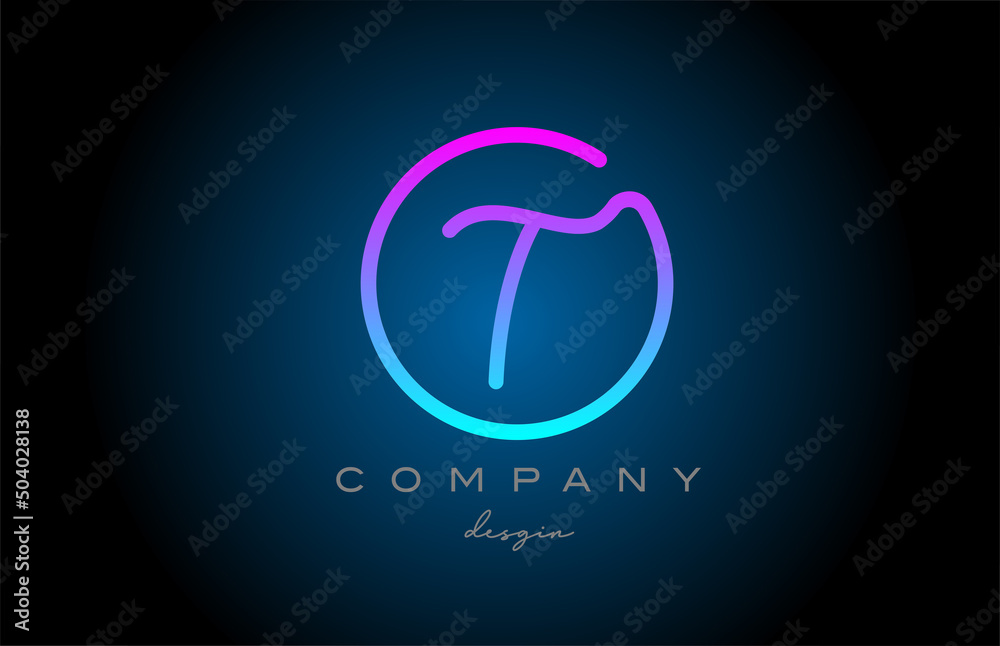 pink T alphabet letter logo icon design. Handwritten connected creative template for company and business pink T alphabet letter logo icon design. Handwritten connected creative template for company and business