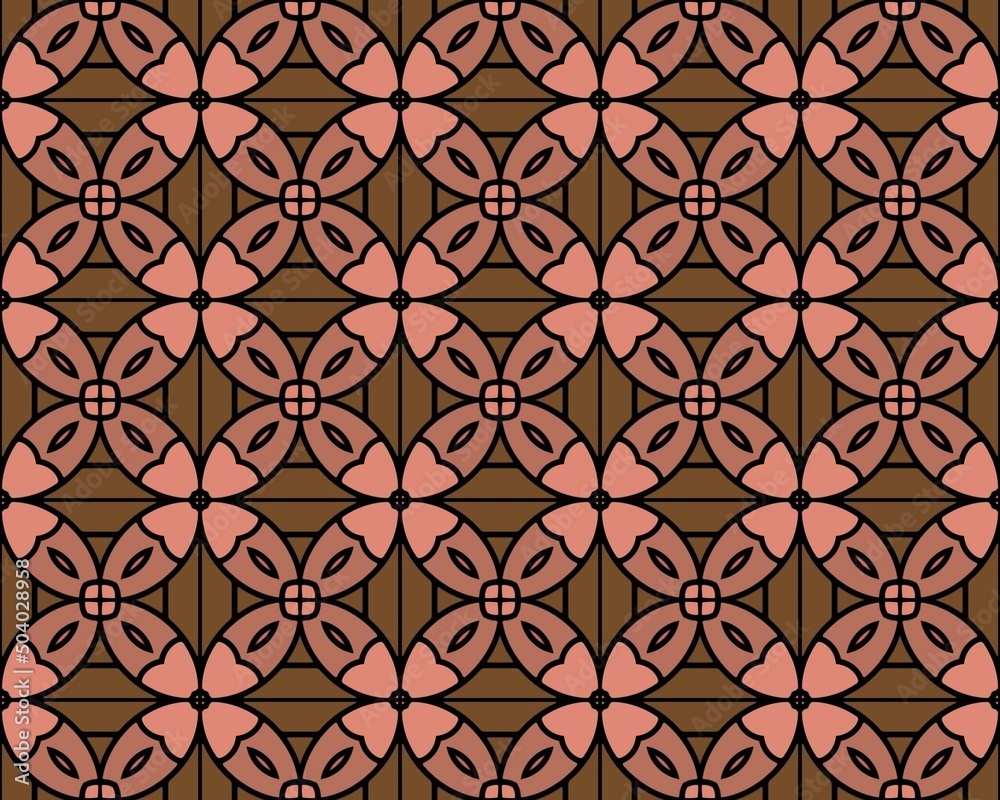Brown abstract patterned seamless background with different shapes for wallpapers