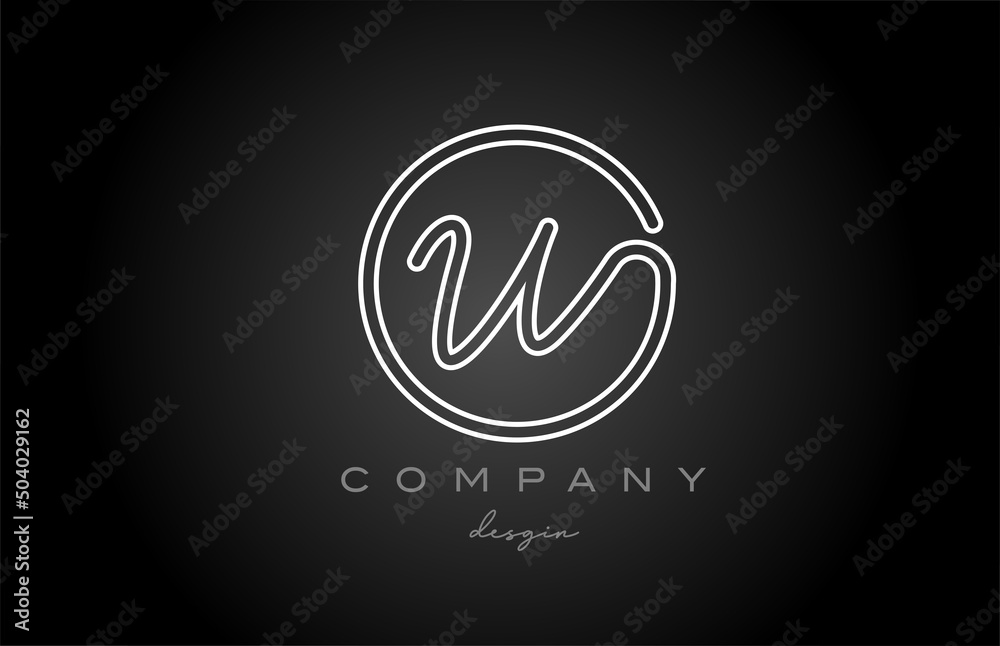 black and white line W alphabet letter logo icon design. Handwritten connected creative template for company and business black and white line W alphabet letter logo icon design. Handwritten connected creative template for company and business