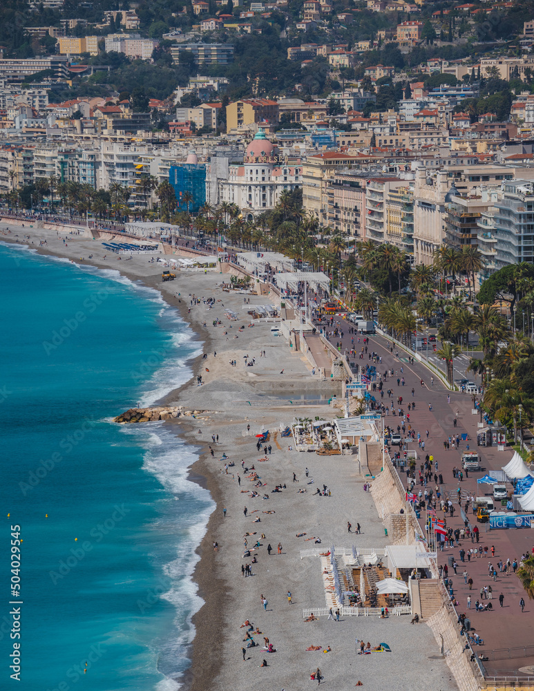 Coastline of Nice in the French Rivieira/Beautiful beach