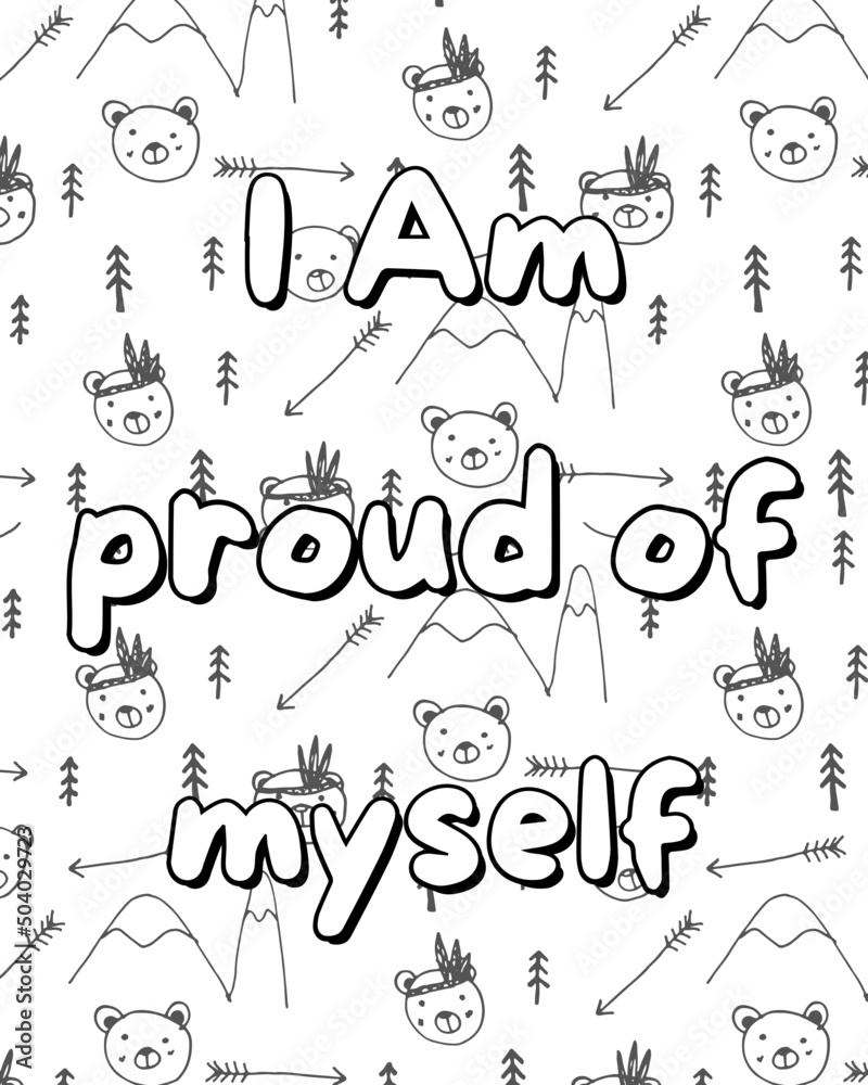 Positive affirmations coloring pages for kids