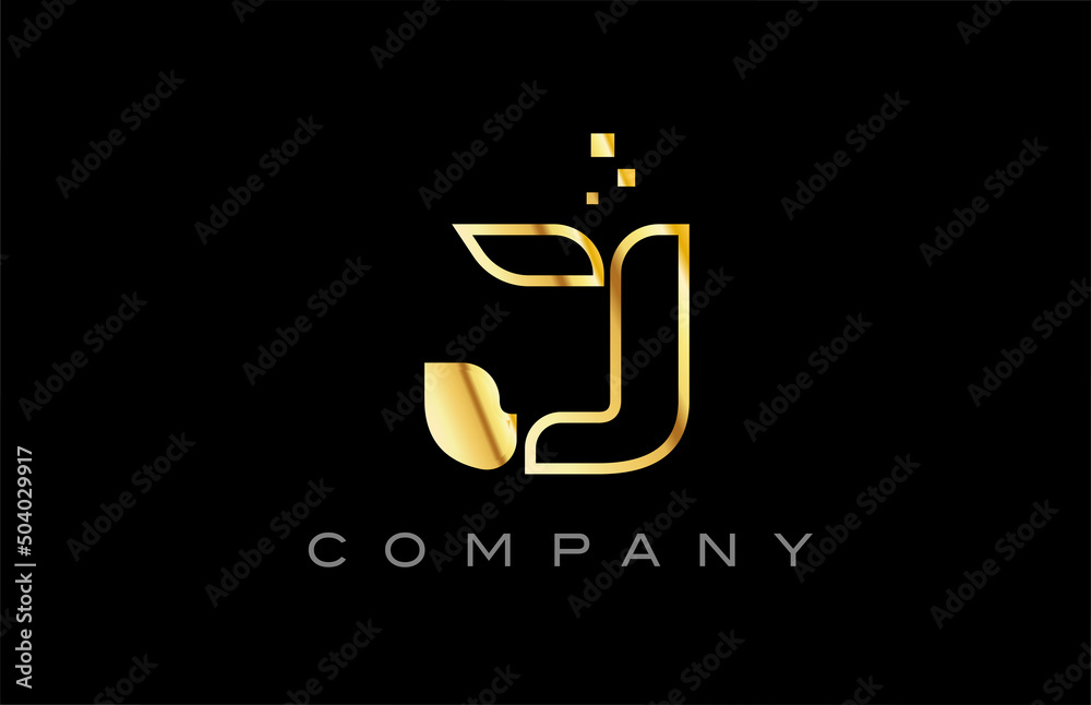 gold J alphabet letter logo icon. Creative design template for company and business gold J alphabet letter logo icon. Creative design template for company and business