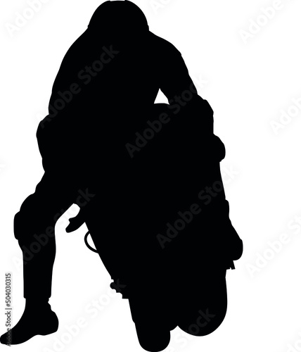 In the Drift on the brake Superbike racing motorcycle, Motorcycle cyclist, MotoGP Bike, British Superbike, Isle of Man TT, Moto2 motorcycle with the racer. silhouette
