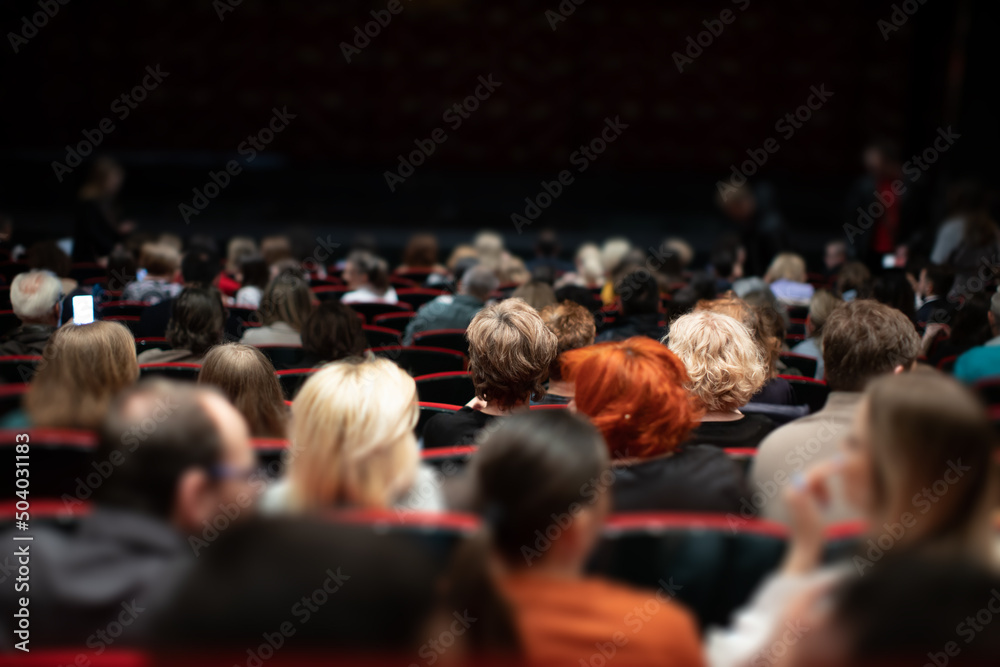 Theater audience seated before performance Theater audience seated before performance