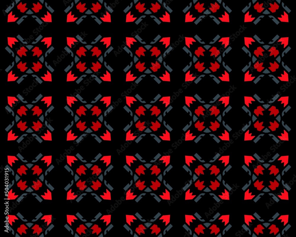 Seamless tile pattern in red and black colors Seamless tile pattern in red and black colors
