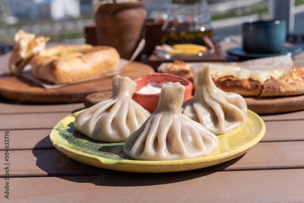 Khinkali, a traditional dish of Georgian cuisine.