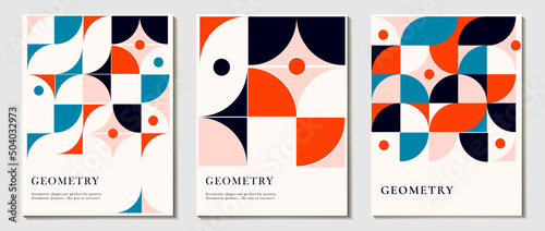 set of abstract background, a pattern of geometric shape. the modern element is a circle, a line in the style of minimalism. for print. banner, web, business ideas. vector art illustration.