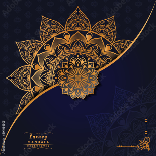 Luxury golden mandala background and arabesque pattern. photo