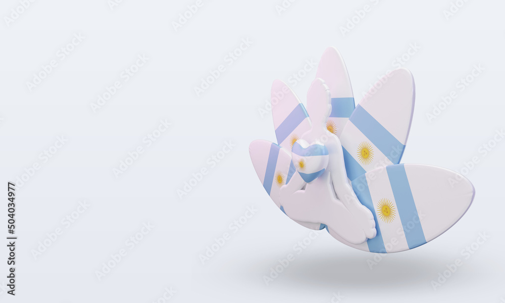 3d International yoga day Argentina flag rendering right view 3d International yoga day Argentina flag rendering right view