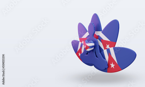 3d International yoga day Cuba flag rendering right view