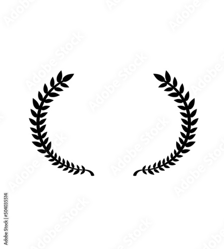 Simple laurel wreaths template vector design.